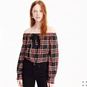 J. Crew Women’s Plaid Holiday Blouse Top Size Small (NWT)
